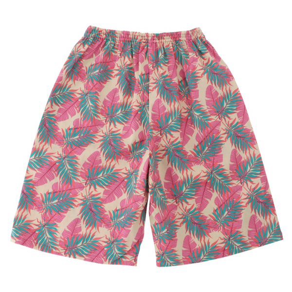 福助 fukuske FUN ボタニカル 綿素材 ステテコ ポケット付き 5分丈（膝上）