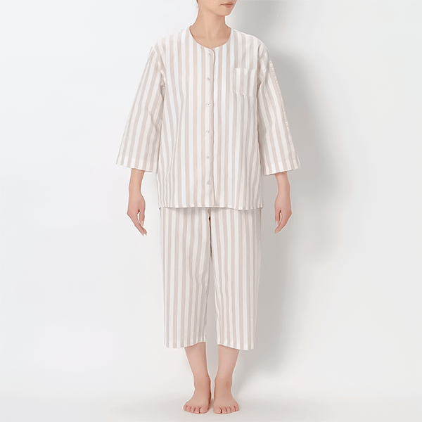 シャツパジャマ布帛ストライプ レディス／PEACE FIT（ピースフィット）