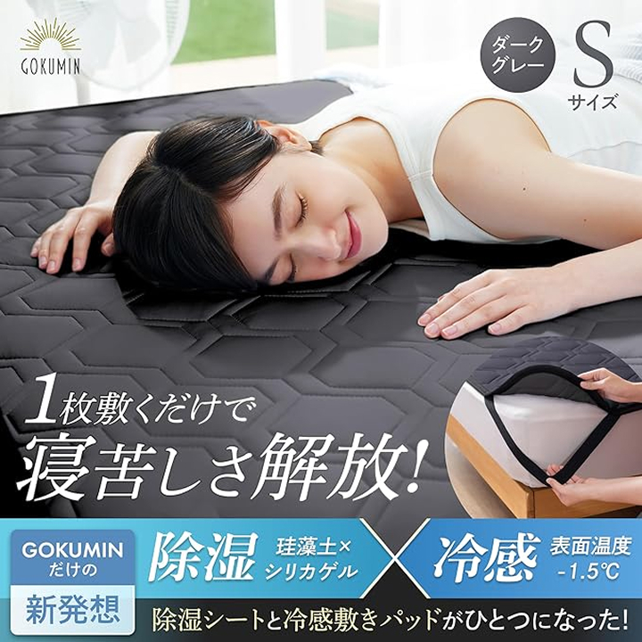 ゴクミン 除湿冷感リバーシブル敷きパッド